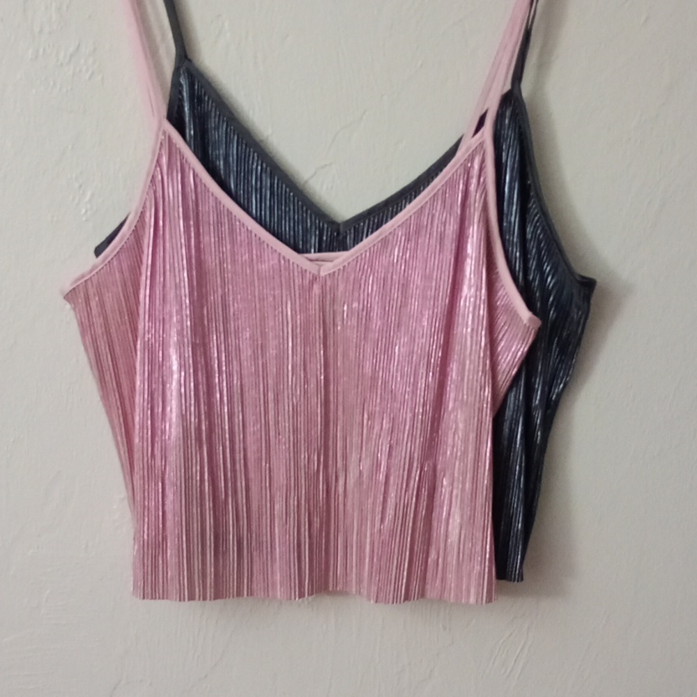 Victoria's Secret Metallic Black / Pink Camisole